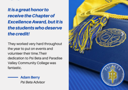 Psi Beta Chapter Earns National Recognition for Chapter Excellence Psi Beta Chapter Earns National Recognition for Chapter Excellence